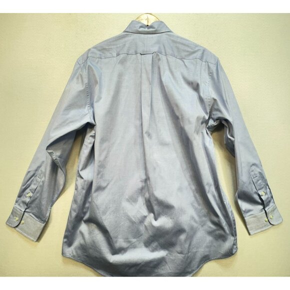 Club Room Mens Pinpoint Oxford Dress Shirt Size 16 32/33 Light Blue Pocket - Picture 10 of 13